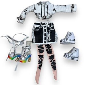 Rainbow High Jett Dawson Doll Clothes Replacement Outfit OOAK Shoes Jacket Skirt